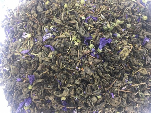 Чай зеленый с добавками "Ганпаудер Клубника"