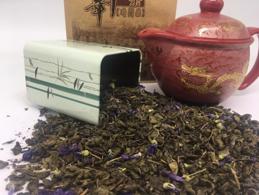 Чай зеленый с добавками "Ганпаудер Клубника"