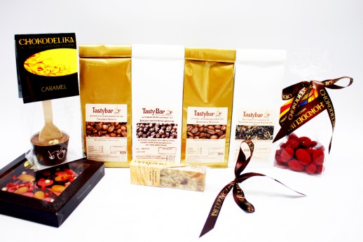 Подарочный набор чая и кофе на Новый Год "Снежинки"