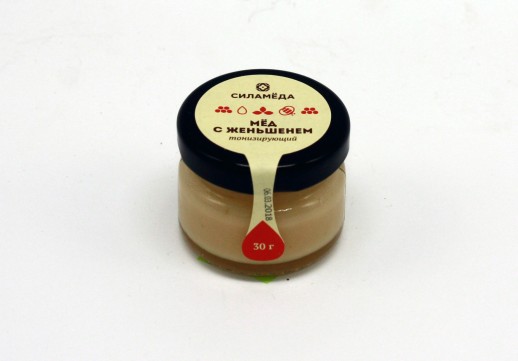 Мёд с женьшенем тонизирующий 30 мл.