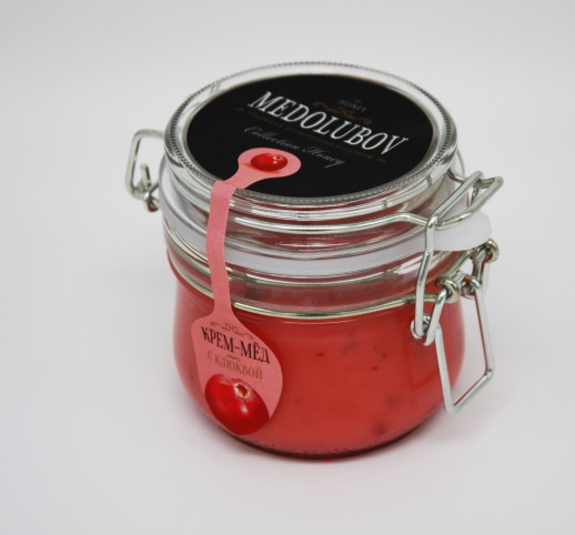 Мёд-суфле с клюквой 250 мл.